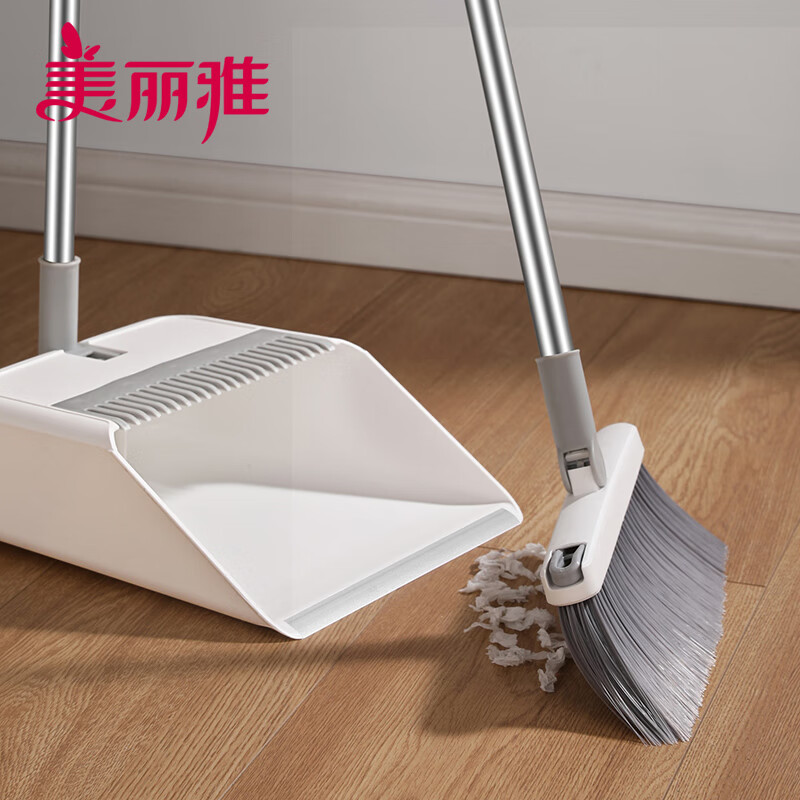 美丽雅磁吸防风扫把套装可折叠家用笤帚扫地扫帚簸箕梳齿型扫头发神器 磁吸铝合金口防风套扫 1个