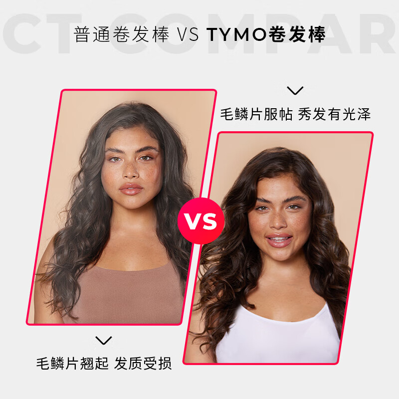 TYMO第3代自动卷发棒负离子护发 居家旅行便携懒人智能防烫大波浪造型 自动卷发棒（黑钛金）