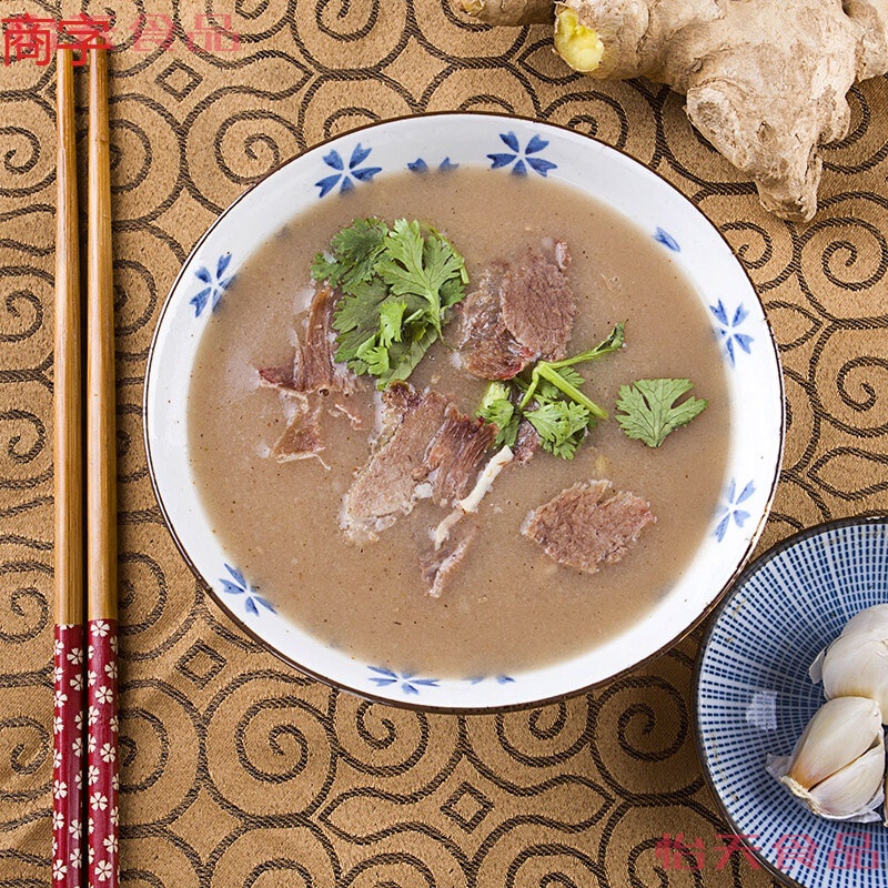 美朝福早餐中国临沂糁汤135gx8包牛肉鸡肉糁 方便速食早餐瘦肉粥a