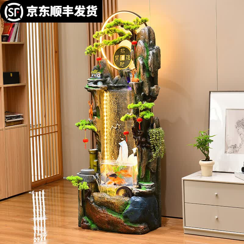 善水源鱼缸客厅流水摆件循环水假山鱼池瀑布办公室风水乔迁之喜搬家