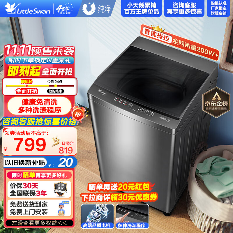 小天鹅（LittleSwan）波轮洗衣机全自动 8公斤大容量家用专业除螨健康免清洗家电以旧换新 节能脱水甩干快洗 8公斤波轮TB80V23H使用感如何?