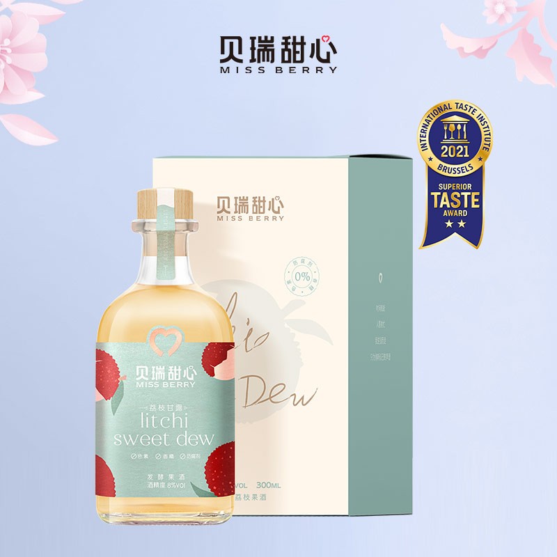 贝瑞甜心(missberry) 洋酒 果酒 甜酒 纯发酵 微醺 女生酒 8度 300ml