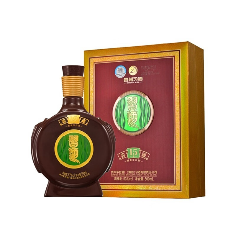 习酒贵州习酒 窖藏15年 53度 500ml 1瓶 酱香型白酒