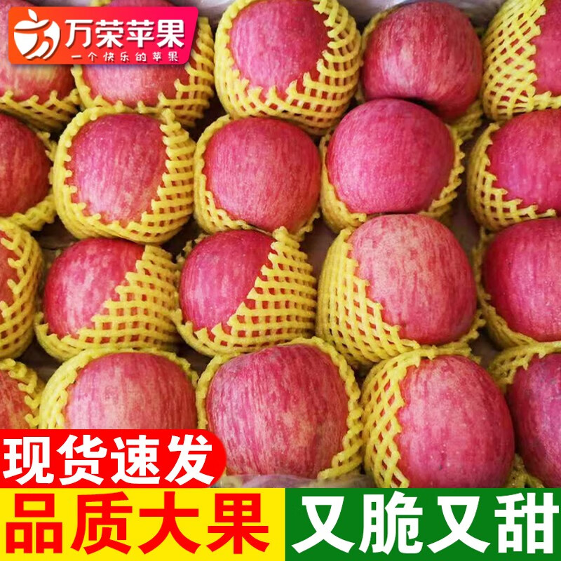 万荣苹果红富士冰糖心丑苹果新鲜脆甜应季高端水果红星苹果 净重8.5斤大果80mm