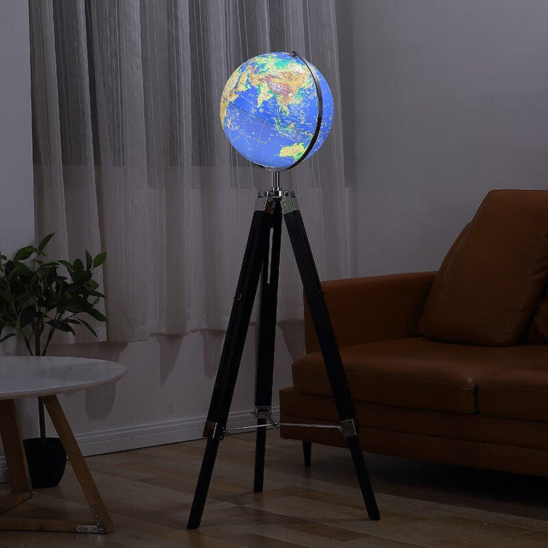 落地式地球仪摆件高端大号特大号欧式仿古3d立体悬浮雕轻奢高档工艺品办公室客厅摆件乔迁礼品 球体支架颜色随意搭配(具体联系客服咨询)