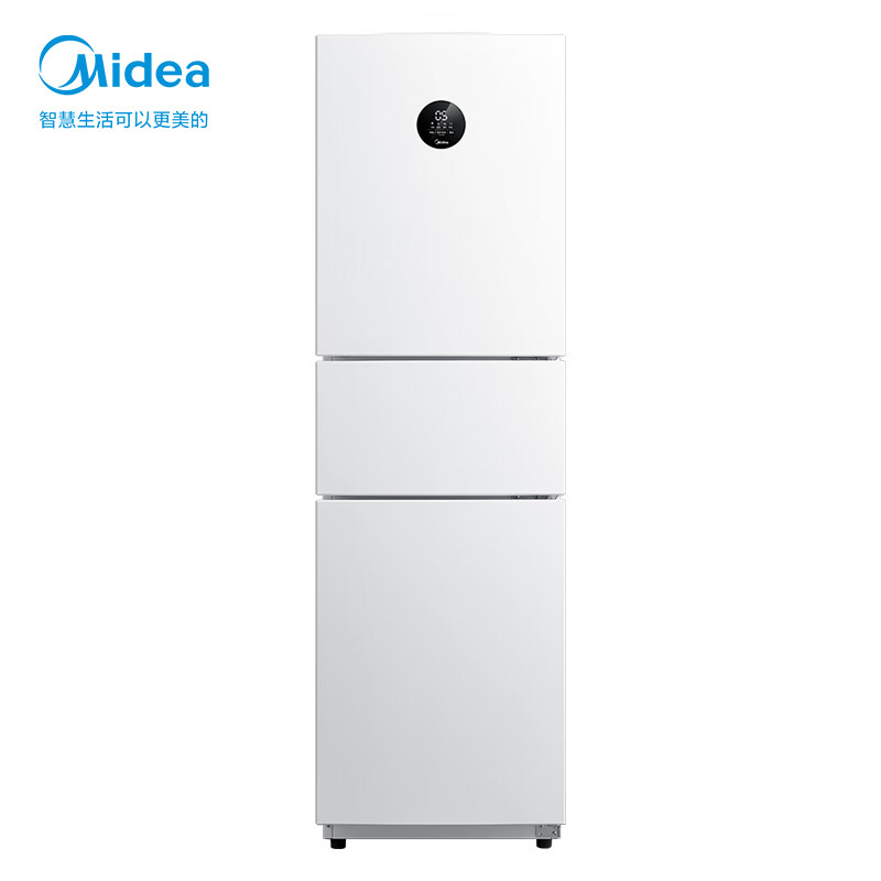 美的(midea)215升变频一级能效三门家用冰箱风冷无霜小冰箱bcd-215wtp