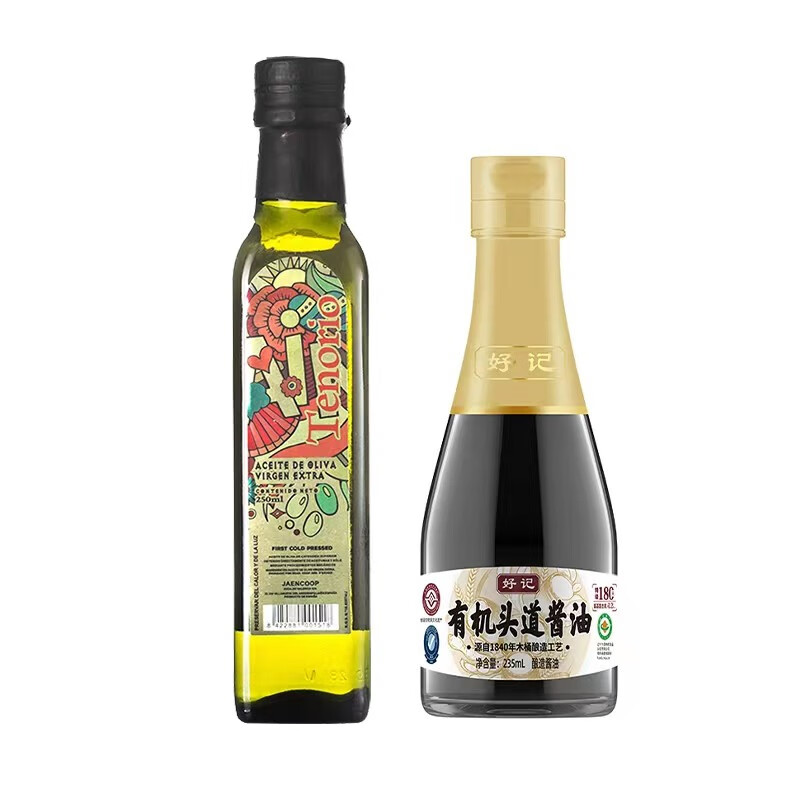 特诺娜西班牙原装原瓶进口特级初榨橄榄油炒菜健身食用油健身 250ml橄榄油+235ml好记酱油