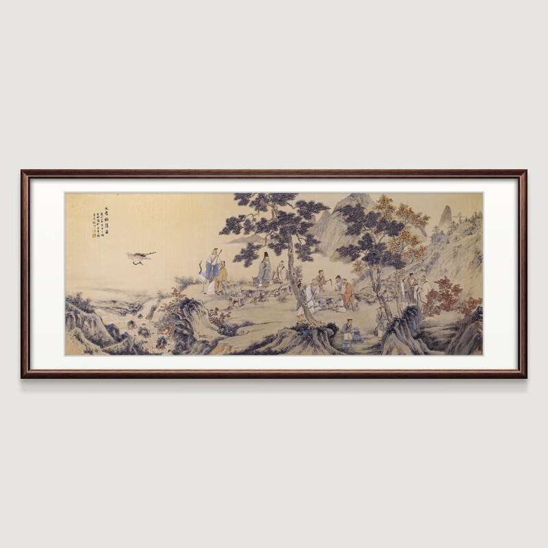 琅柜坊 人物挂画手绘国画客厅装饰画茶室书房办公室水墨山水画名家字