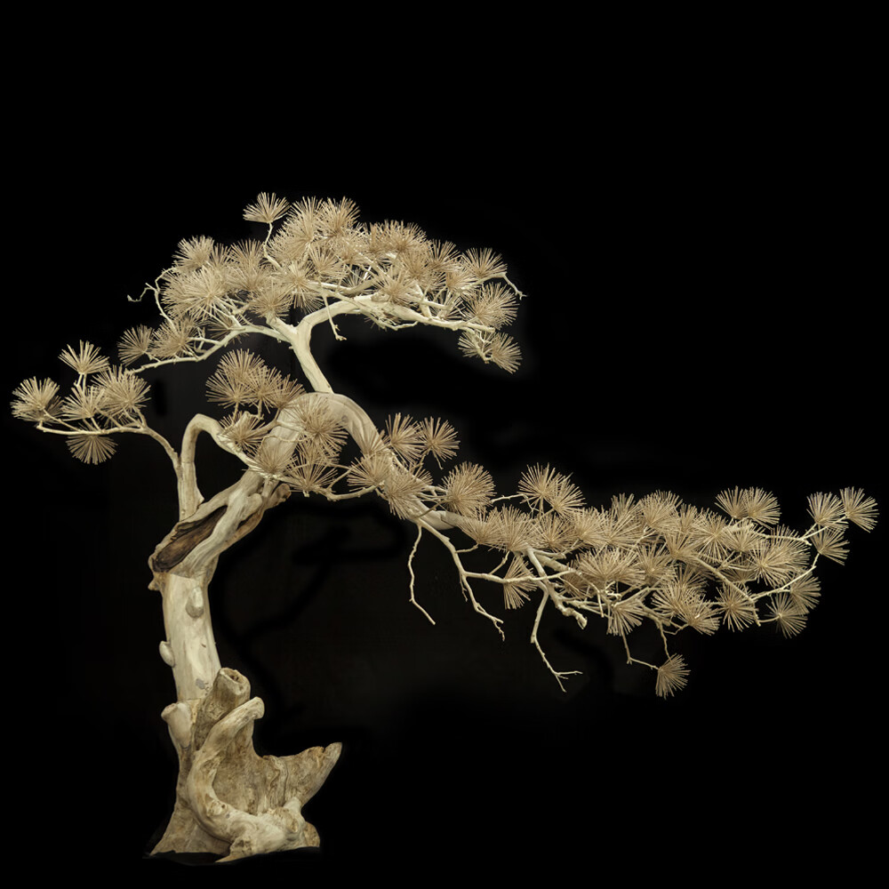 仿真迎客松大型挂壁造景装饰竹签罗汉松马尾松假树枝室内摆件盆景 c型