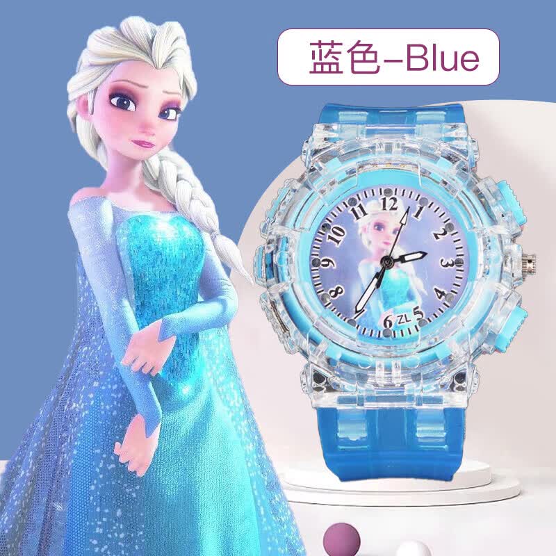乐千寻（LEQIANXUN）儿童发光玩具表女童电子手表爱莎公主女孩生日礼物手表卡通闪灯表 蓝色爱莎B款高性价比高么？