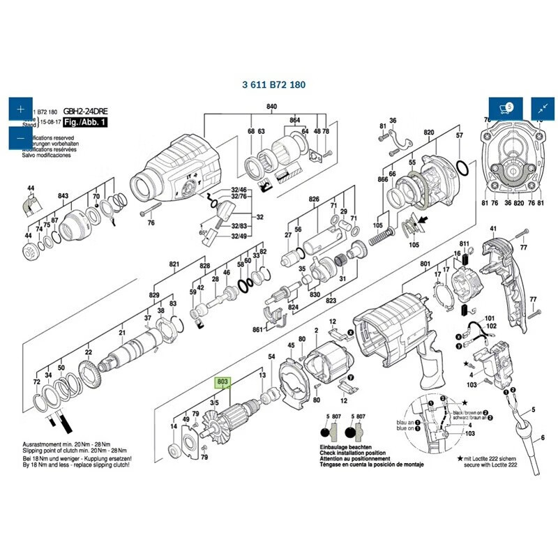 定制冲击钻转子gbh2-24re/2-24dre电锤钻子电机马达配件