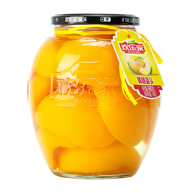 欢乐家 新鲜黄桃罐头980g 水果罐头 既食食品 方便食品
