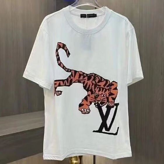 迈鱼下山虎短袖刺绣夏季老虎衣服潮牌圆领宽松显瘦修身体恤男情侣半袖