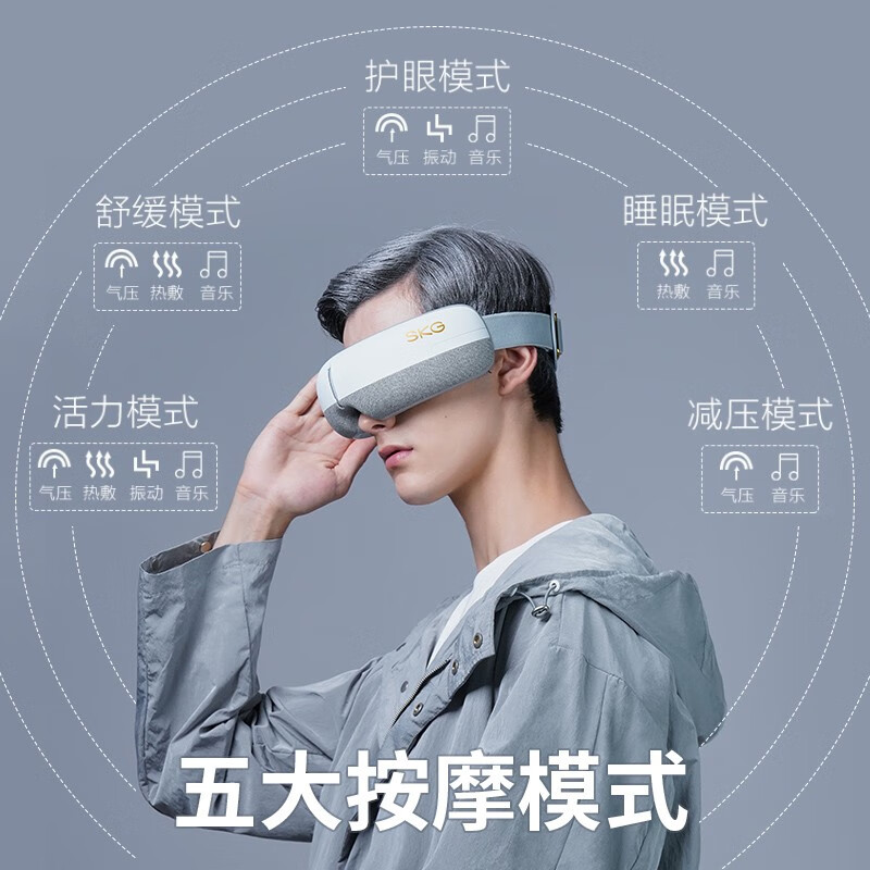 SKG眼部按摩仪  E3护眼仪 眼睛按摩器 眼保仪 按摩眼罩 热敷气压 4306【王一博代言】送礼 生日 毕业礼物