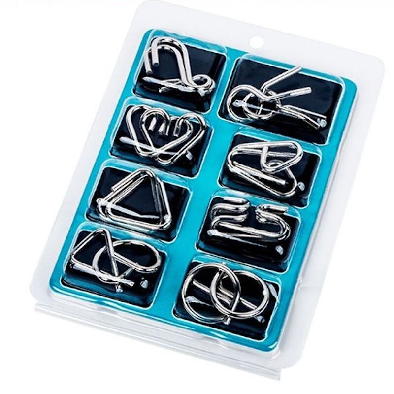 be be be)儿童九连环解环解扣解锁成年人金属减压玩具解锁套装鲁班