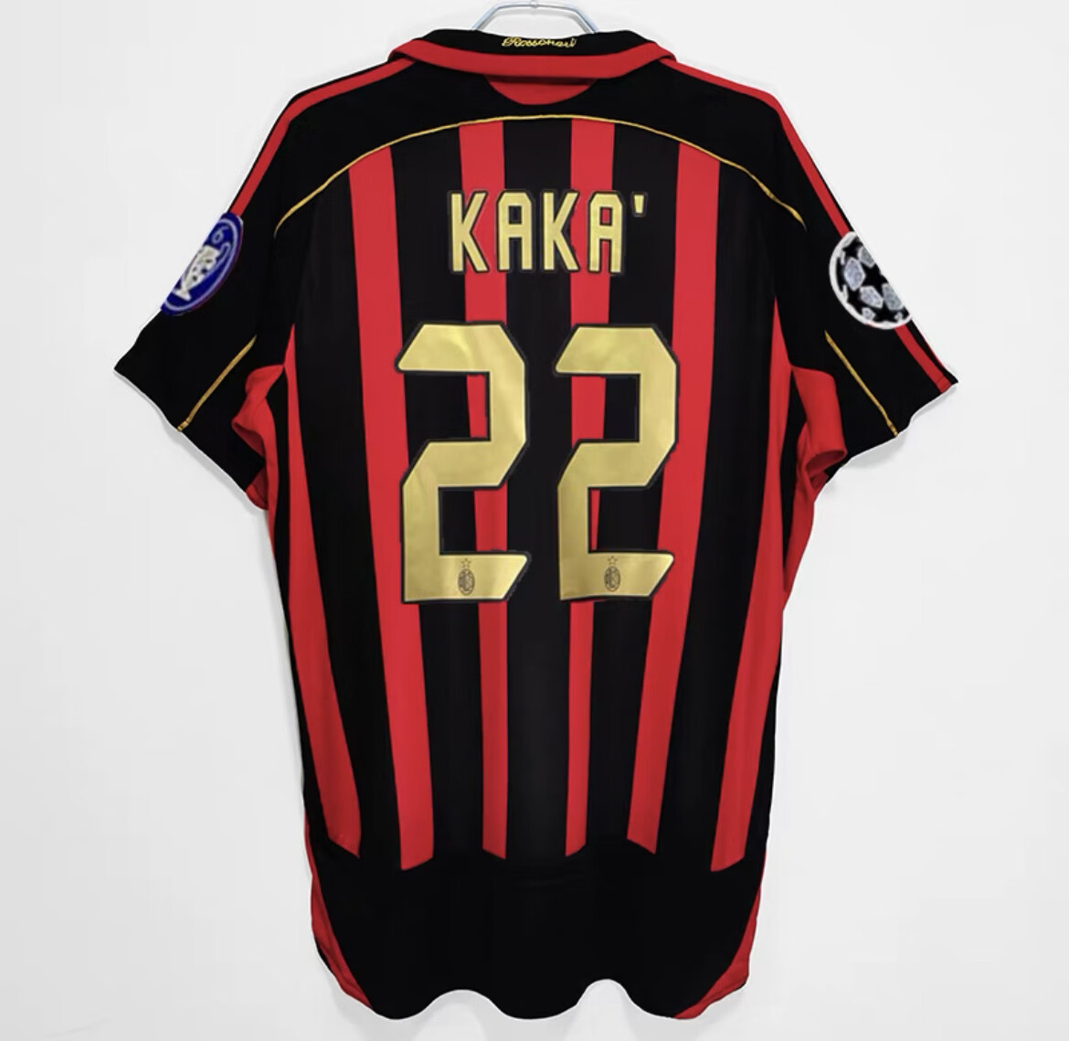 茸耀0607复古ac米兰球衣欧冠决赛版22号卡卡主场短长袖ac足球服因扎吉