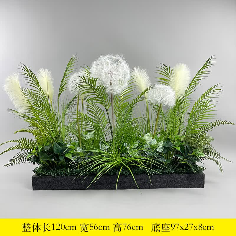 wo 仿真蒲公英景观落地绿植户外花箱公司商场室内室外隔断装饰摆放花