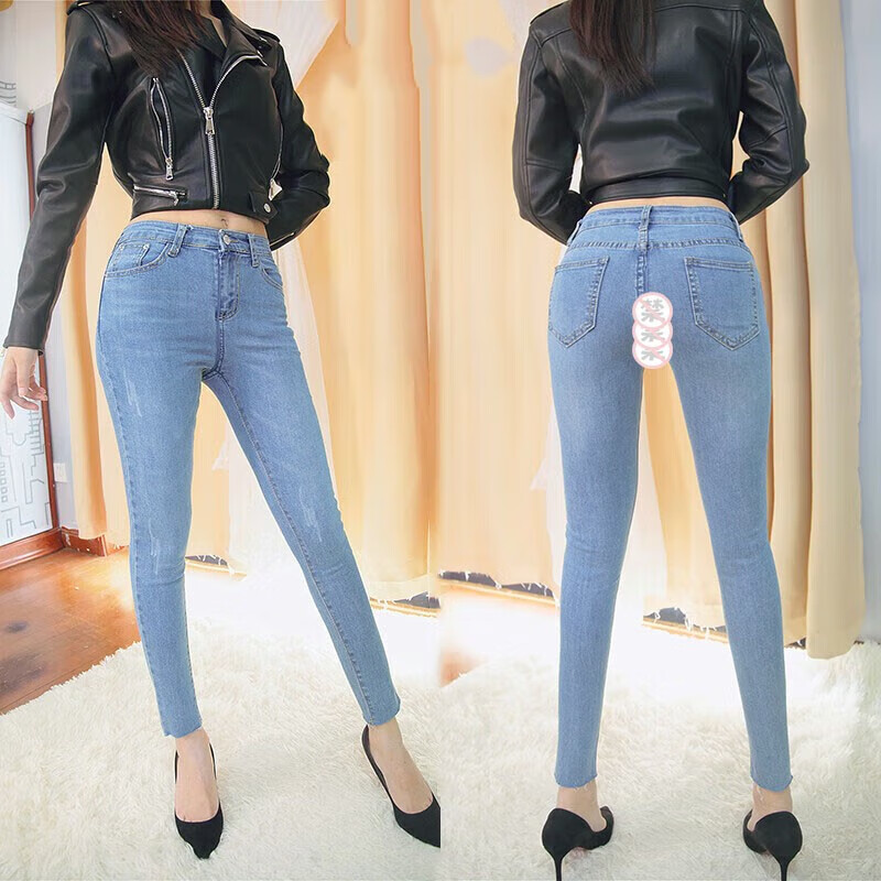 长夜漫漫户外情趣免脱户外情侣约会隐形全拉链裤女打开裆牛仔裤开档