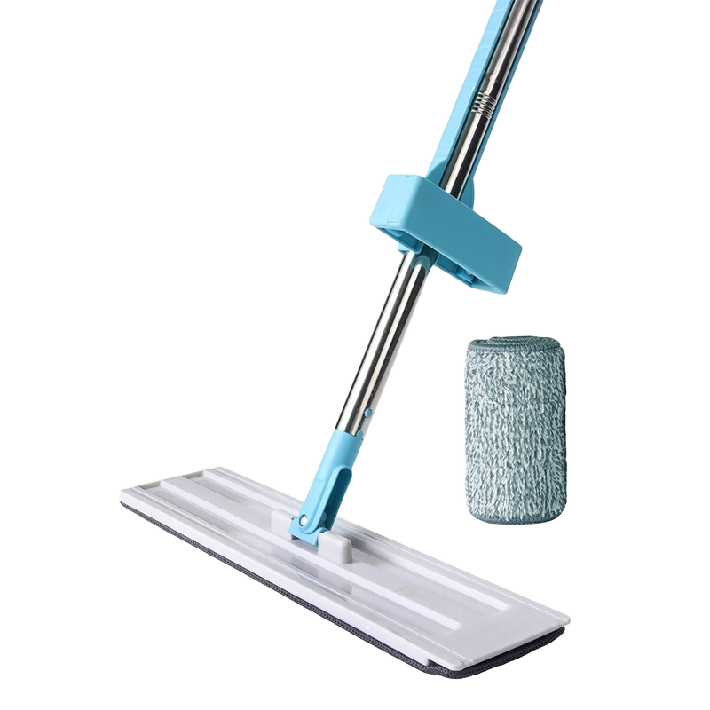 美丽雅推水平板拖把免手洗懒人拖把挤水拖布墩布家用拖地神器干湿两用 38CM 共2拖布