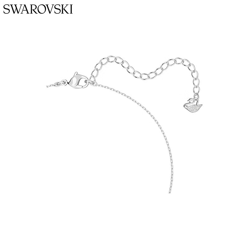 施华洛世奇（SWAROVSKI）【生日礼物】Hyperbola项链女绳结吊坠轻奢小众送女友女 镀白金色5646724
