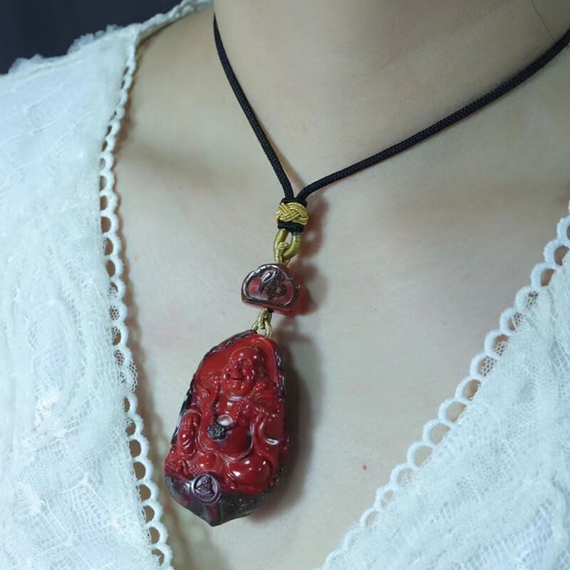 珠佩丽佛头吊坠保山凉山南红玛瑙包浆挂件弥勒佛吊坠佛公佛头手把件带