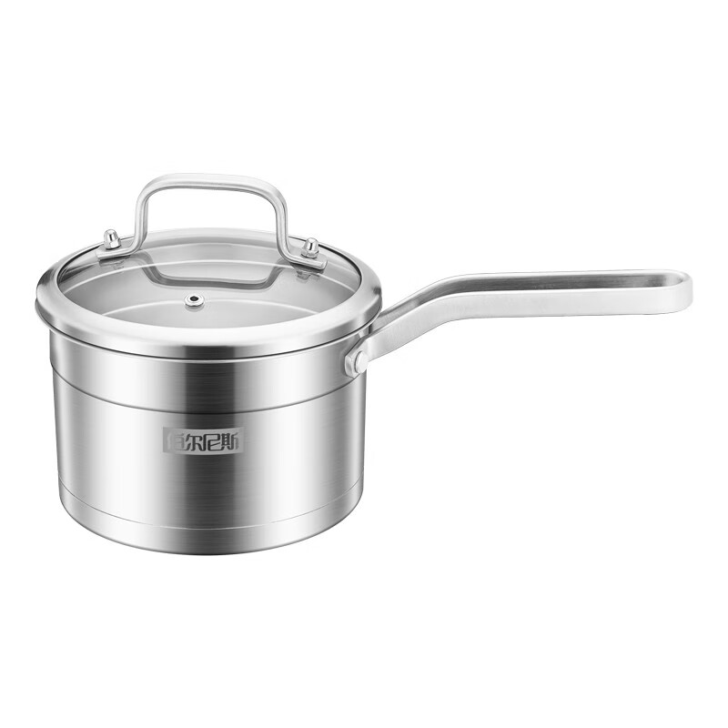 伯尔尼斯304不锈钢欧式奶锅复底16cm宝宝热奶煮泡面电磁炉专用