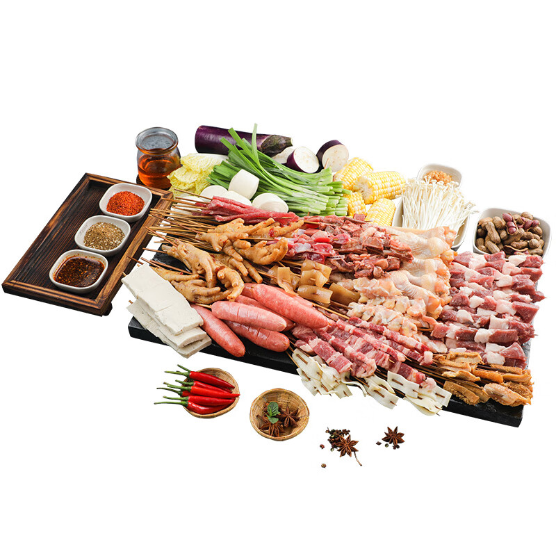 木屋烧烤户外烧烤食材1516人份e套餐户外野营烧烤食材半成品羊肉串