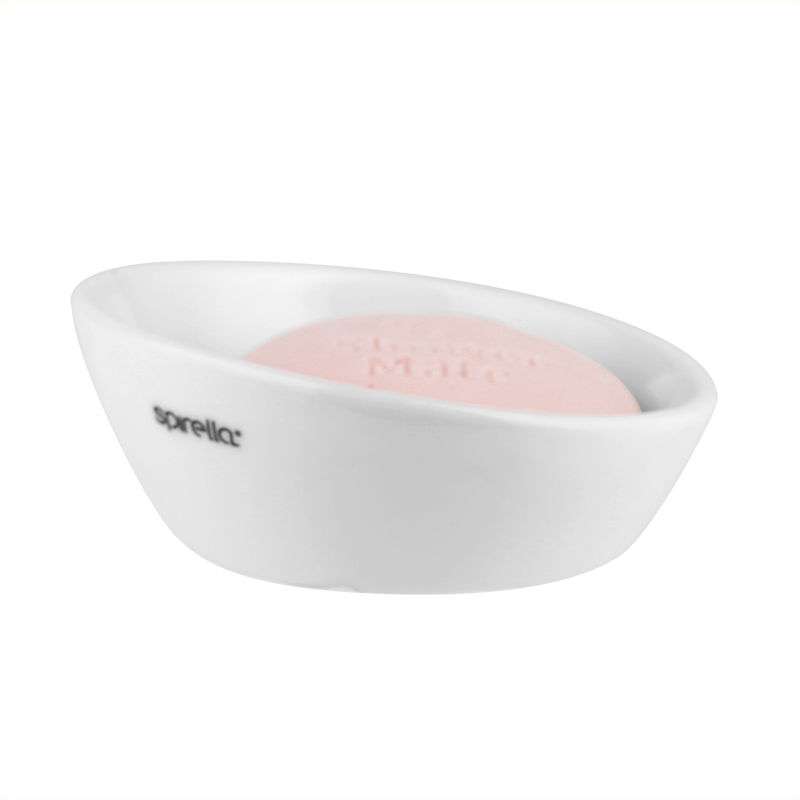 瑞士品牌SPIRELLA手工陶瓷香皂盒现代简约洗手台肥皂盒浴室无盖皂托 白色