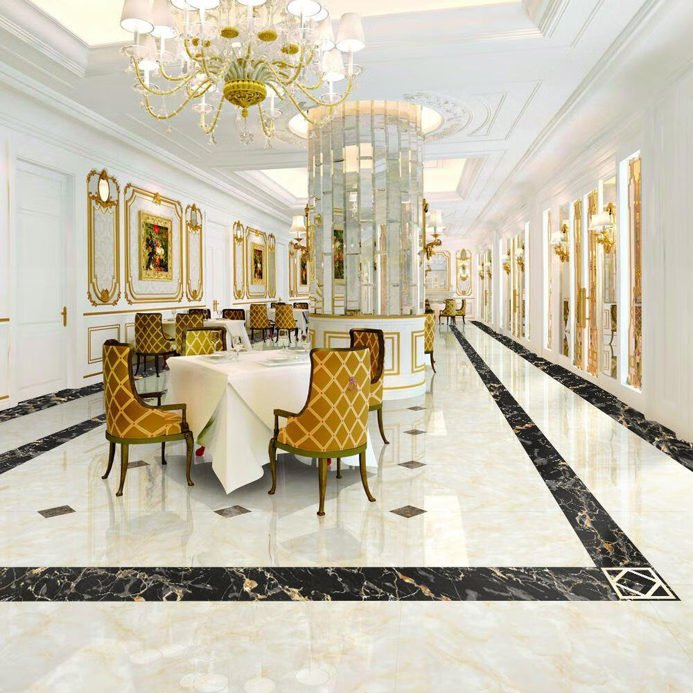 clcey走廊地砖装饰自粘瓷砖线条客厅波导线贴纸踢脚线墙贴10cm*500cm