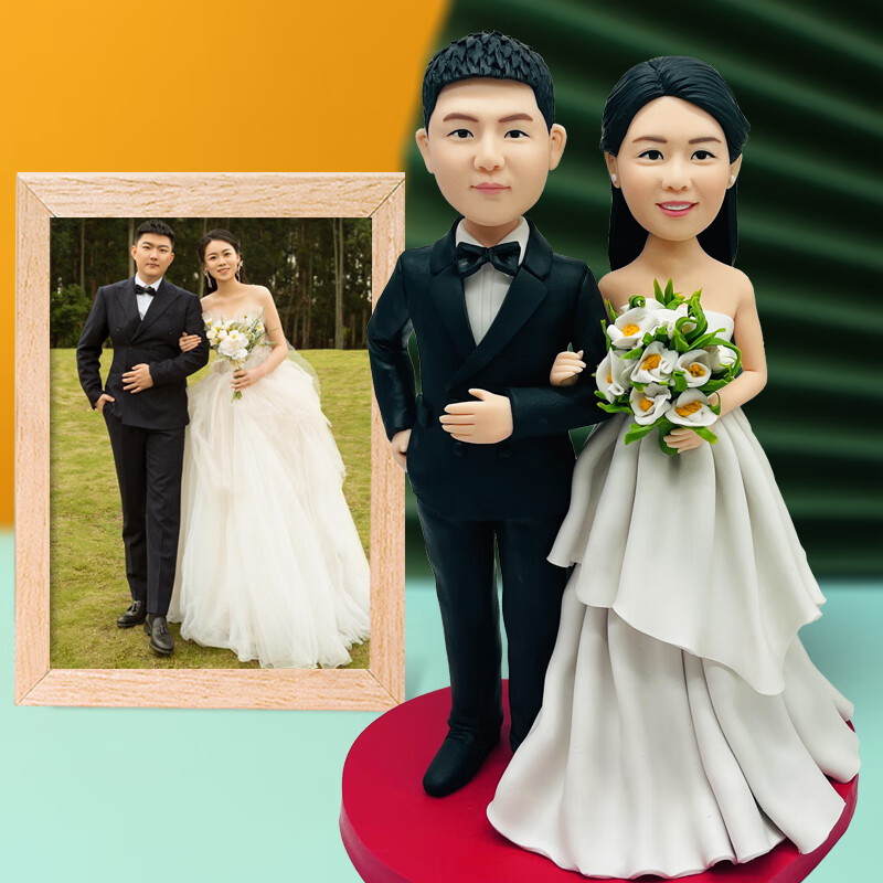 捏泥人3d真人公仔照片定制软陶人偶泥塑手工送老婆老公男朋友闺蜜diy