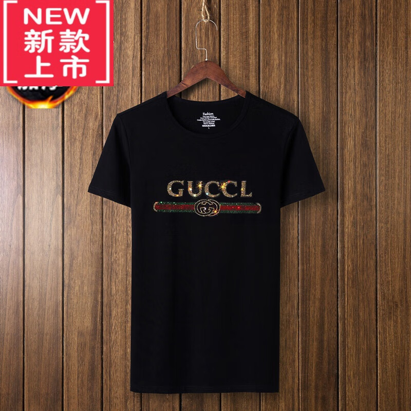 playyoung品牌男装秋冬加绒加厚烫钻短袖t恤男保暖青年大码打底衫 20