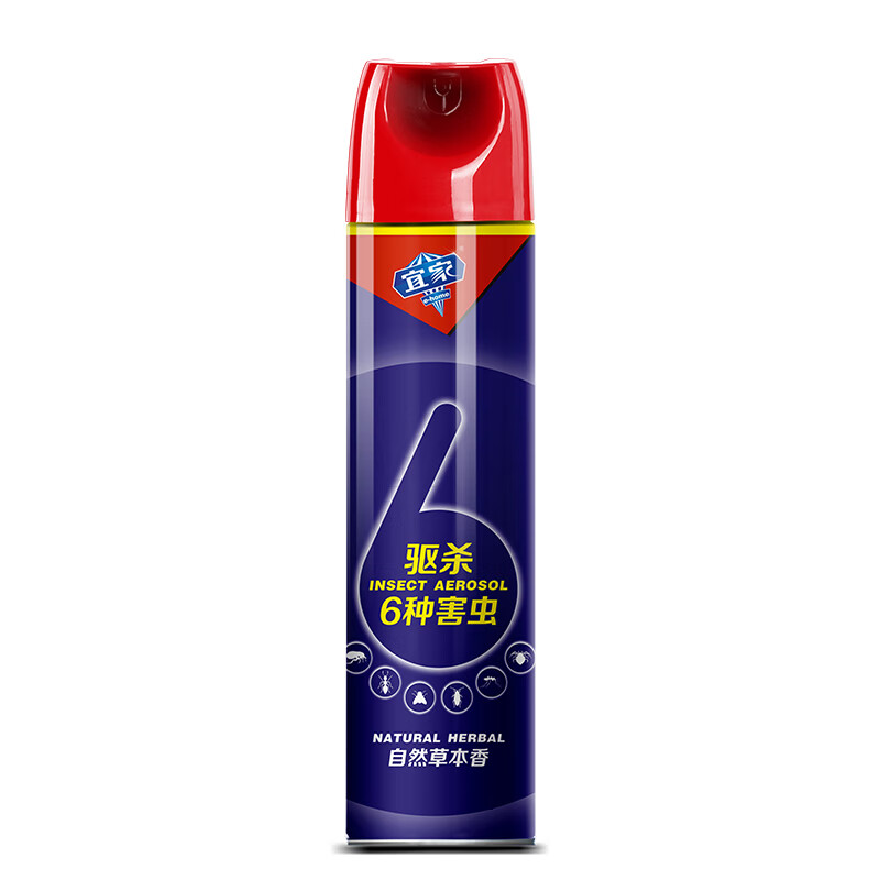 宜家清芬杀虫喷雾剂家用杀蟑螂驱虫灭蚂蚁臭虫药杀苍蝇蚊子气雾剂600ML 自然草本*1瓶装
