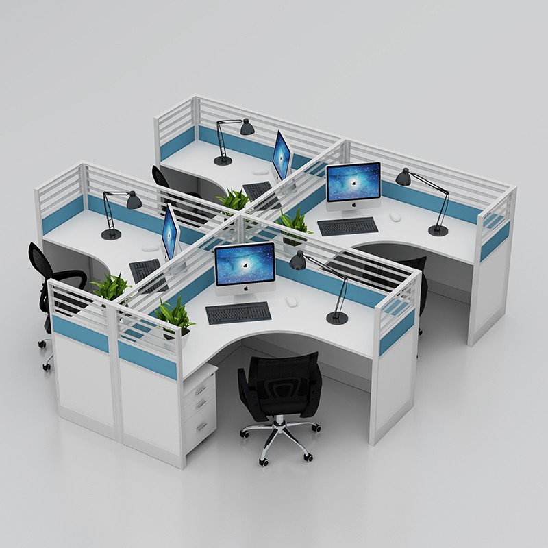 麦森(maisen)屏风工位 简约现代办公家具卡座职员办公桌子 出字型四人