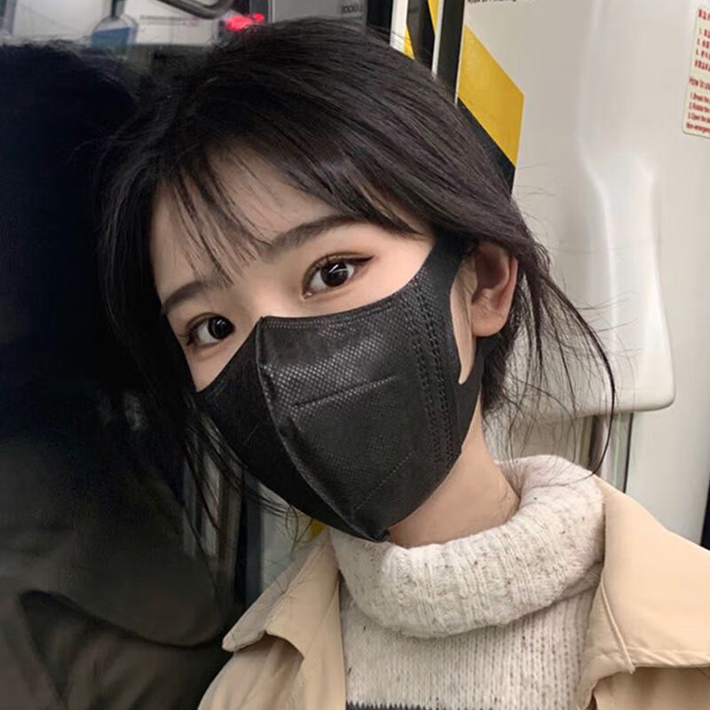 冰感口罩网红口罩3d立体四季薄款透气黑色白色显脸小时尚防护口罩