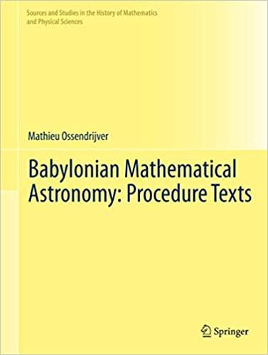 Babylonian Mathematical Astronomy: Procedure Tex