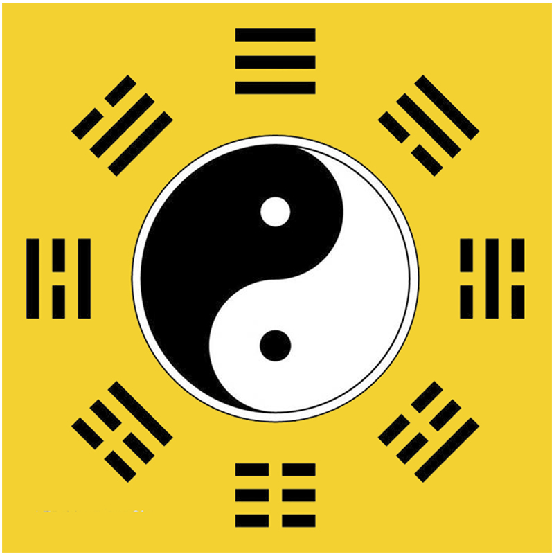 五行图太极图纸图片家中门贴画贴纸挂图装饰画ins风新 2号黄底 31x31