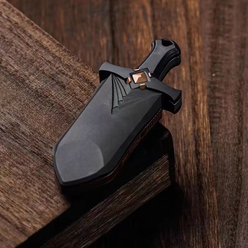 湖中剑黑色湖中剑 拔剑式推推牌 edc兵器风国潮系列减压大宝剑摆 黑色