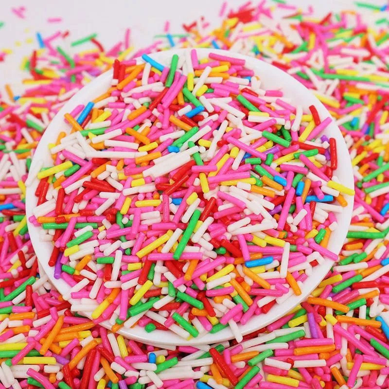 食【精选】彩针巧克力彩糖针食用彩色朱古力七彩米蛋糕冰淇淋糖 2500g 盒装 糖针