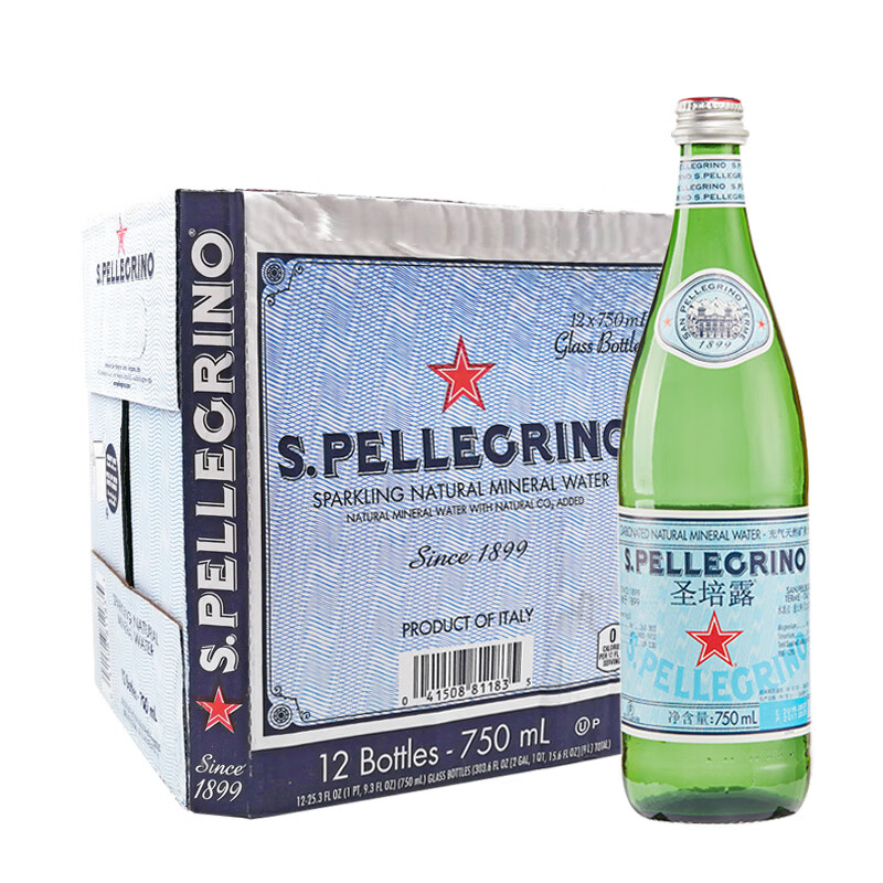 pellegrino) 圣培露矿泉水进口气泡水意大利进口含汽水 饮用水 圣培露
