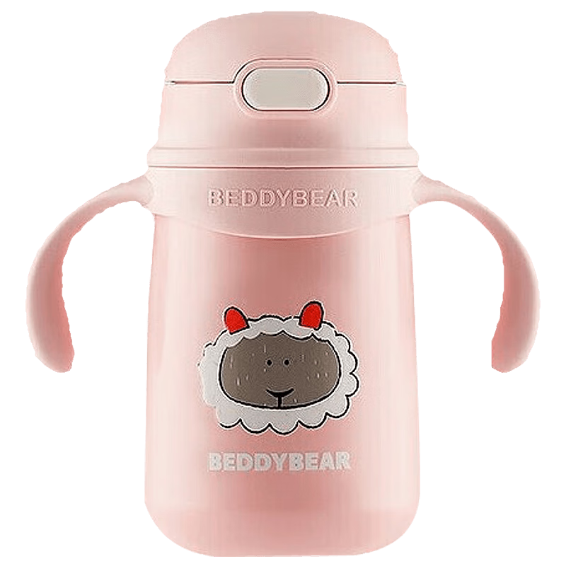 杯具熊（BEDDYBEAR）兒童保溫杯帶吸管寶寶小容量帶手柄學(xué)飲杯學(xué)生小號(hào)杯子 咩咩羊+杯刷 400ml 學(xué)飲杯