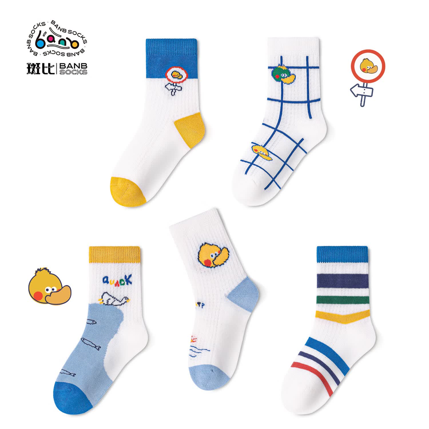 斑比潮袜女童袜子夏季薄款网眼透气棉袜大童春夏无骨儿童袜 BB24015 春夏网眼儿童趣味袜 5双 3-5岁 建议脚码21-26码【16-18】