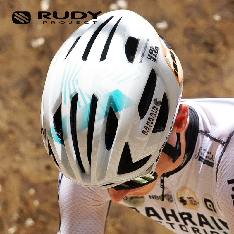 RUDY PROJECT璐迪自行车头盔骑行装备公路车破风盔巴林胜利车队限量版半帽EGOS 白/金(巴林胜利车队限量版) L(适合59-63cm)