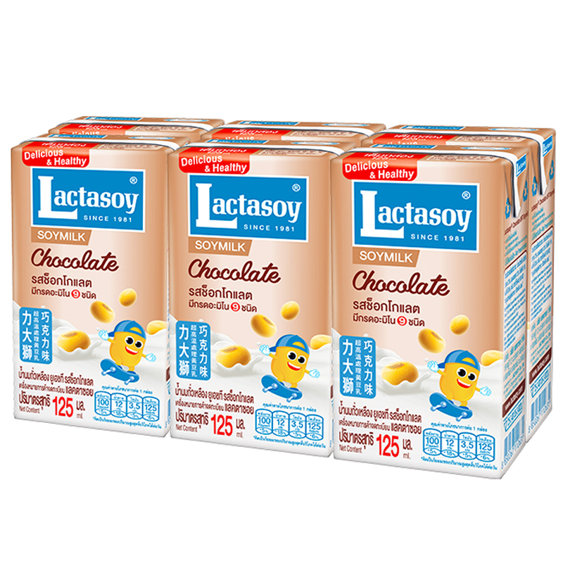 力大狮(lactasoy) 泰国进口  豆奶儿童营养早餐原味饮料125ml*6盒