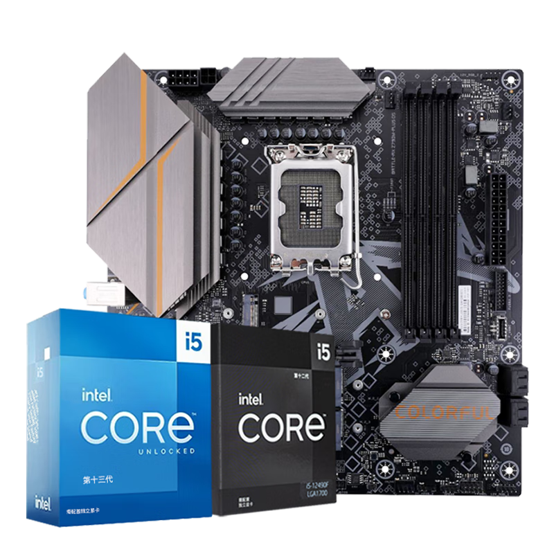 �߲ʺ磨Colorful��B760/Z790�����Ӣ�ض�i5 12490F/12600KF/13490F/14600KF ����̨ʽdiy ����CPU��װ  Z790M-PLUS D5 ���� 12��حi5 12600KF�� 10��16�̡߳�