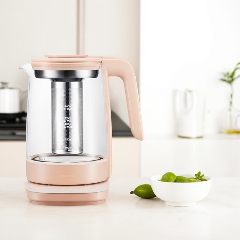 双立人（ZWILLING）多功能养生壶智能预约煮茶壶家用烧水壶电热水壶煮茶器小家电 粉色 1.7L