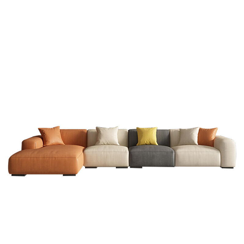 初岛 沙发 布沙发 意式极简沙发客厅布艺沙发免洗科技布三人沙发组合小户型现代简约HX007# 脚踏 免洗科技布+实木框架