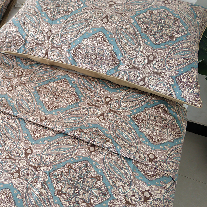 柳庭 家纺 全棉60支贡缎枕套 纯棉枕头套一对装 四季花香 48x74cm