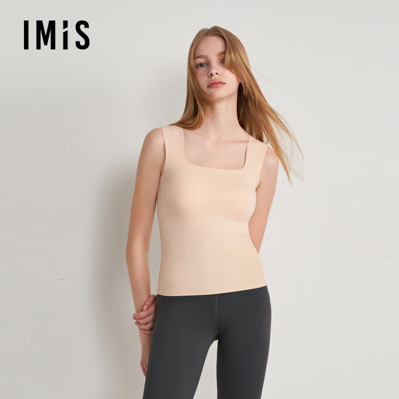 爱美丽imis打底背心女带杯带胸垫简约随心裁方领内搭上衣 肤色p9e 160