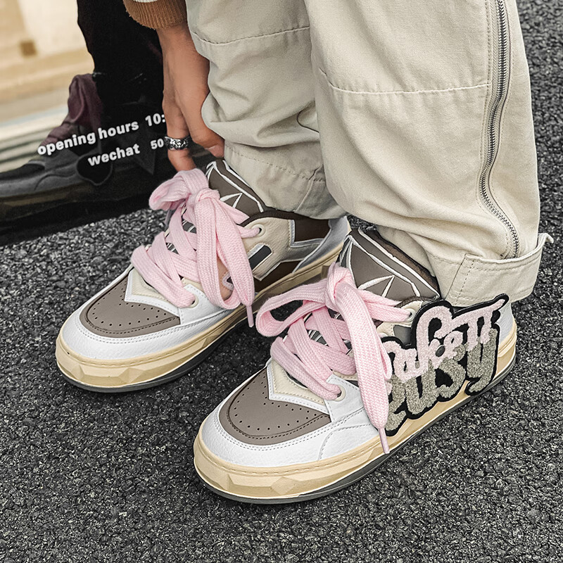 yzlds品牌板鞋男女鞋低帮小众面包鞋情侣休闲运动2024春季新款厚底潮