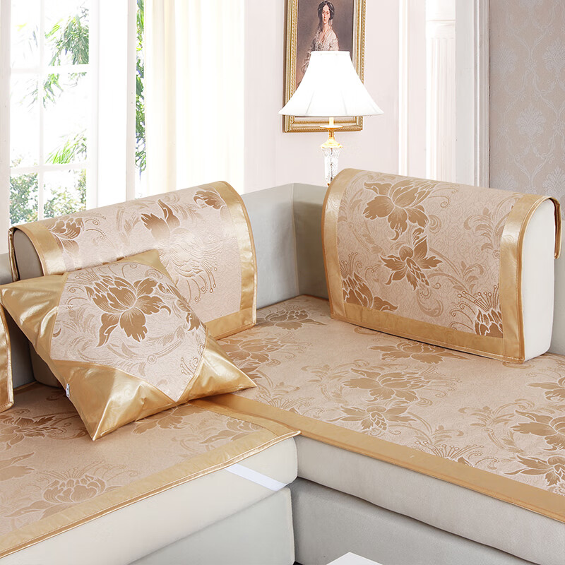 沙发垫夏天凉席灰色防滑坐垫子皮套 冰丝金莲 定制专拍联系客服算价格